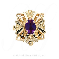 GS244 AMY - 14 Karat Gold Amethyst Slide 